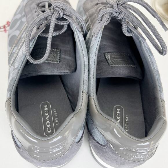Coach NWB Kathleen Monogram Signature Logo Sneakers in Graphite Gray Size 8 M - Picture 8 of 16